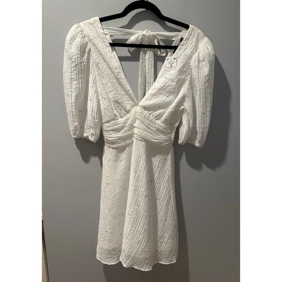 Gina Tricot  Size 36/ US size 4 White Knee-Length Sheath Dress Long Sleeve - Picture 5 of 16